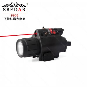 LED白光強光戰(zhàn)術(shù)電筒紅激光瞄準器一體瞄準鏡 9908紅激光電筒